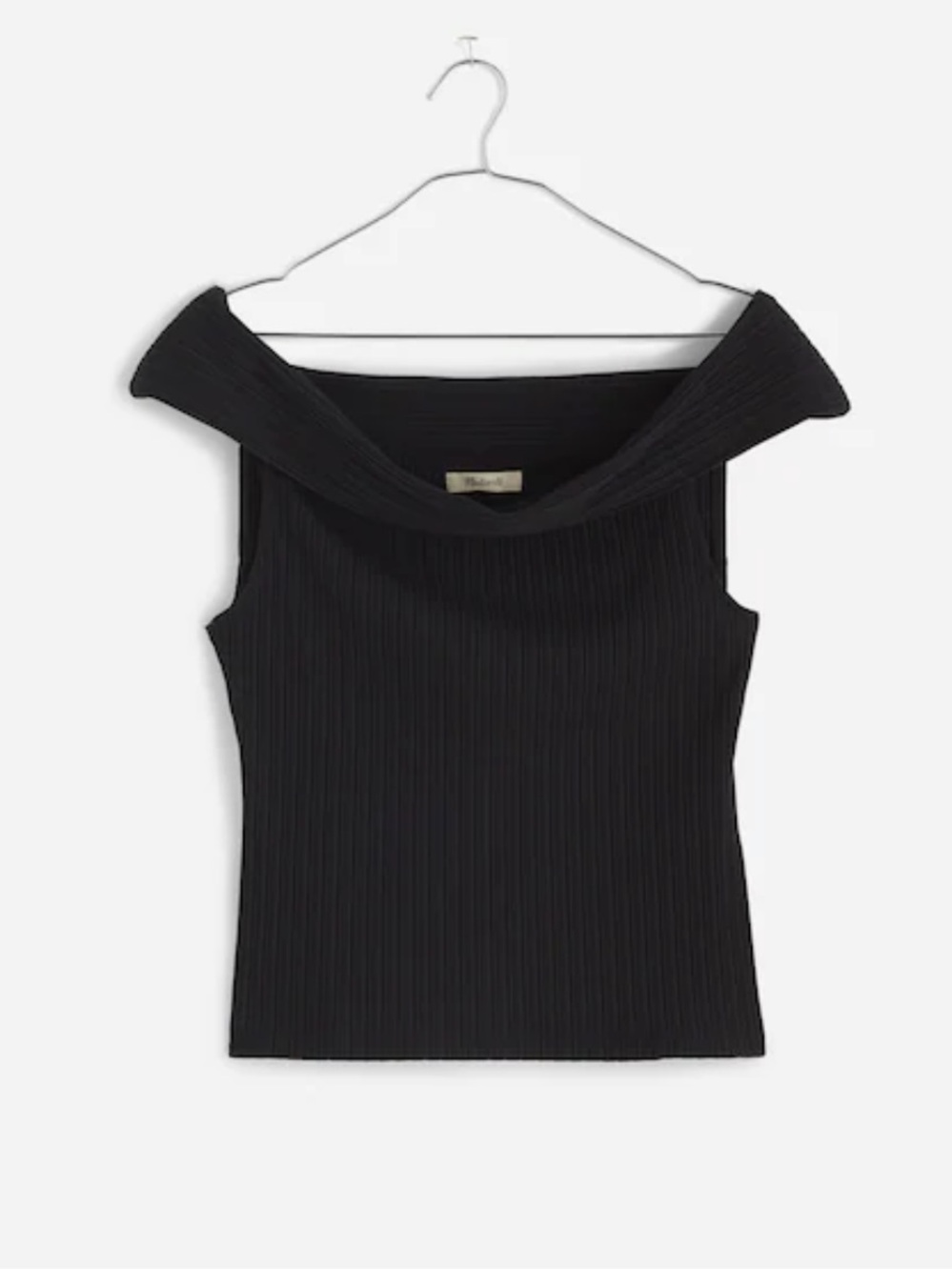 Madewell Black Off-Shoulder Ribbed Top